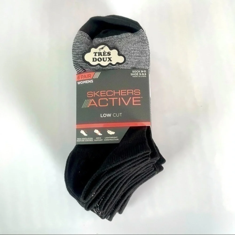 Skechers women’s low cut socks gray 6 pack 5-9.5